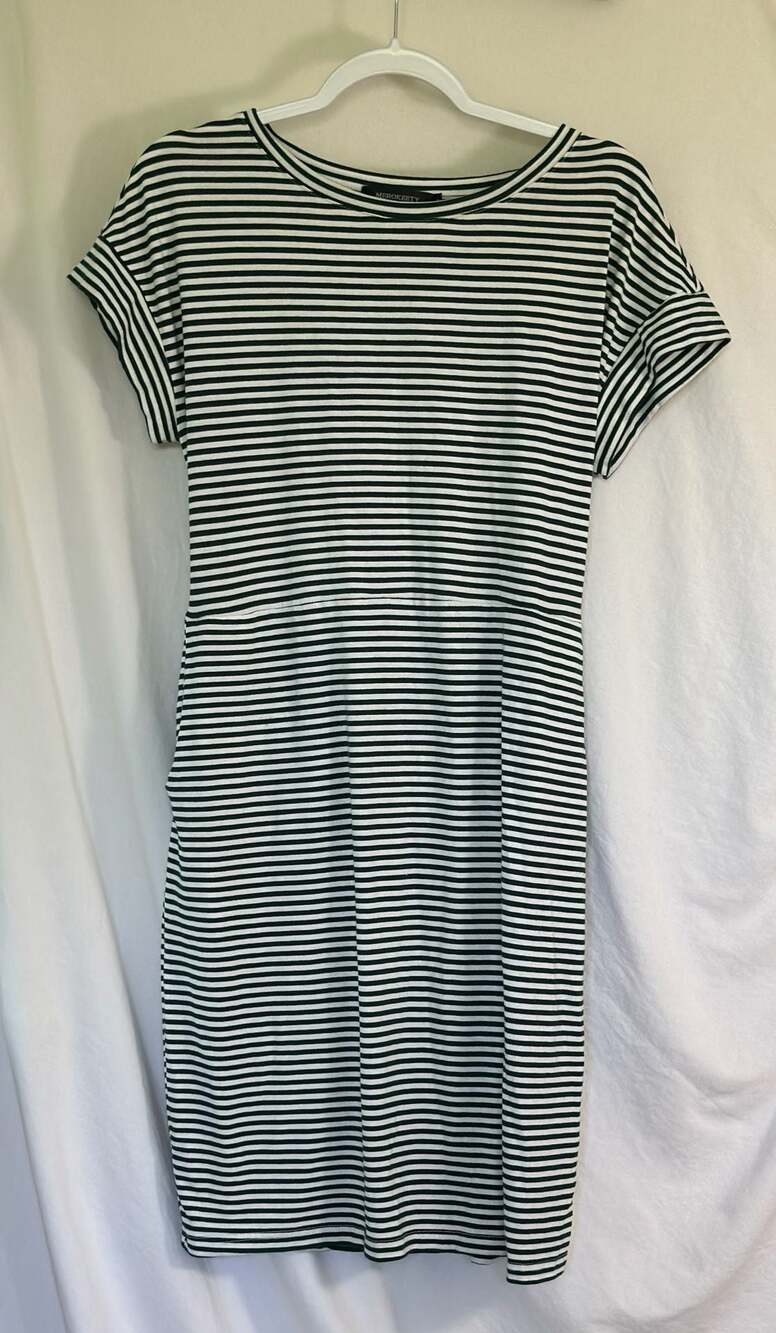 Merokeety Women's Striped Short Sleeve T-Shirt Dress with Tie Waist and Pockets